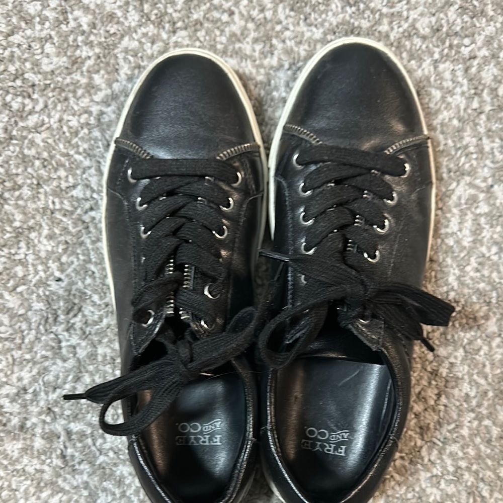 Black Leather Sneakers